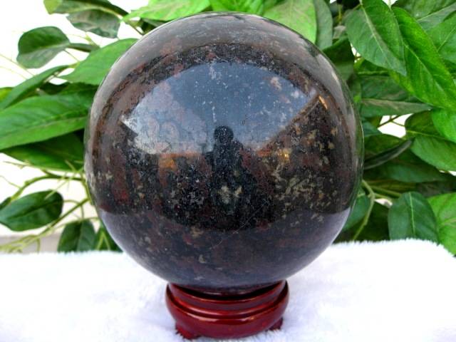 Black Tourmaline and Pyrite Sphere 3042